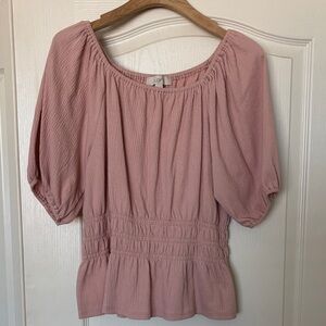 LOFT Women's Blush Peasant Blouse
